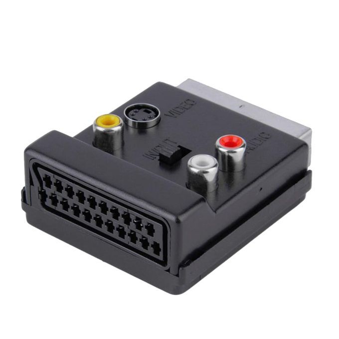 RGB Scart Male To 3 RCA Female S-Video AV Adapter Converter
