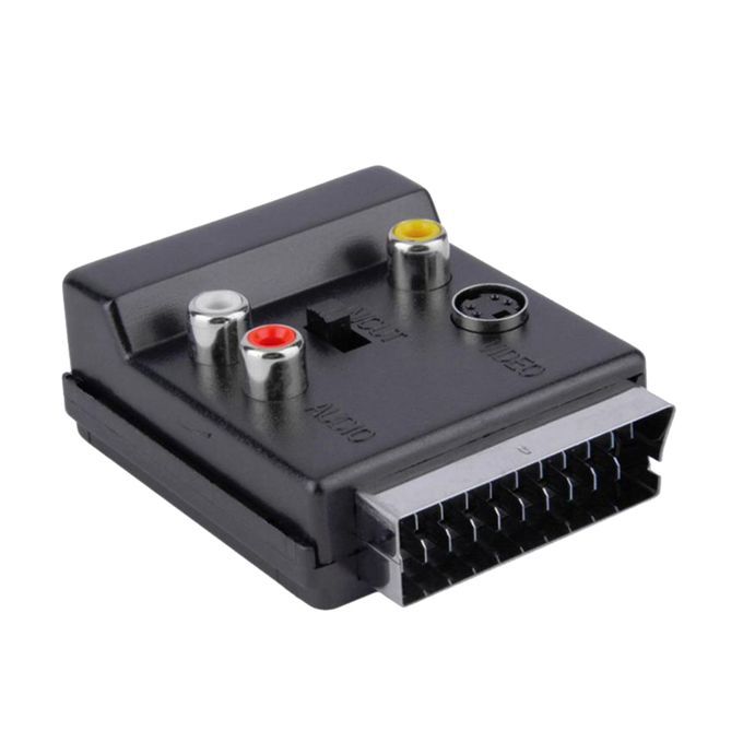 RGB Scart Male To 3 RCA Female S-Video AV Adapter Converter