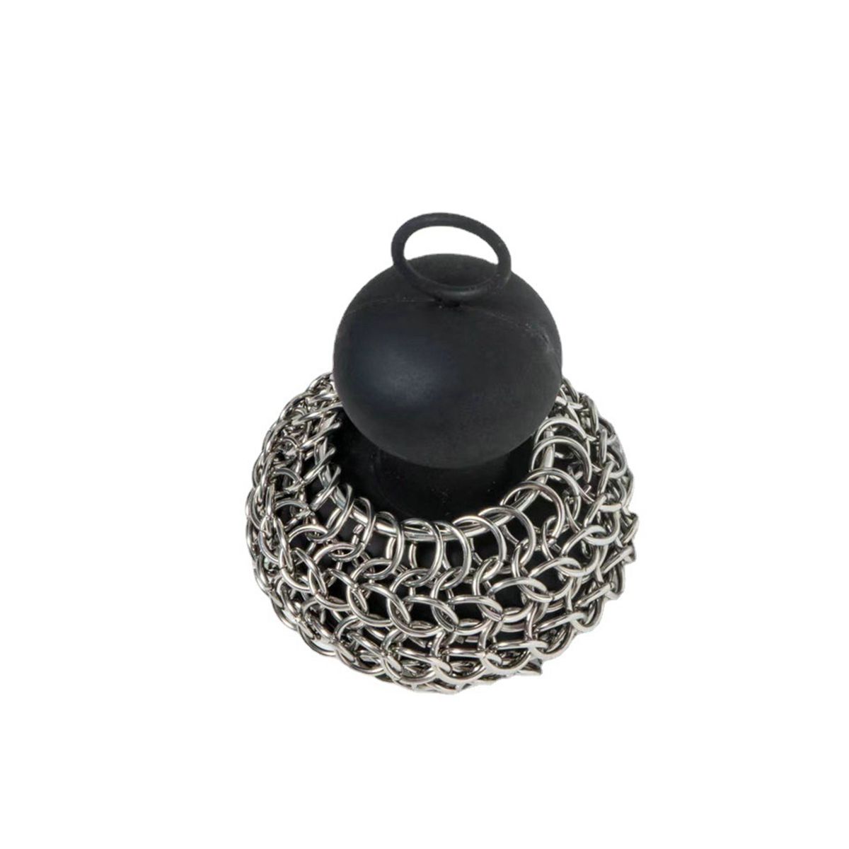 Cast Iron Chainmail Scrubber Cast Iron Skillet Cleaner for Fry Pan Cleaner Cast Iron Skillet Cleaner Chain Black