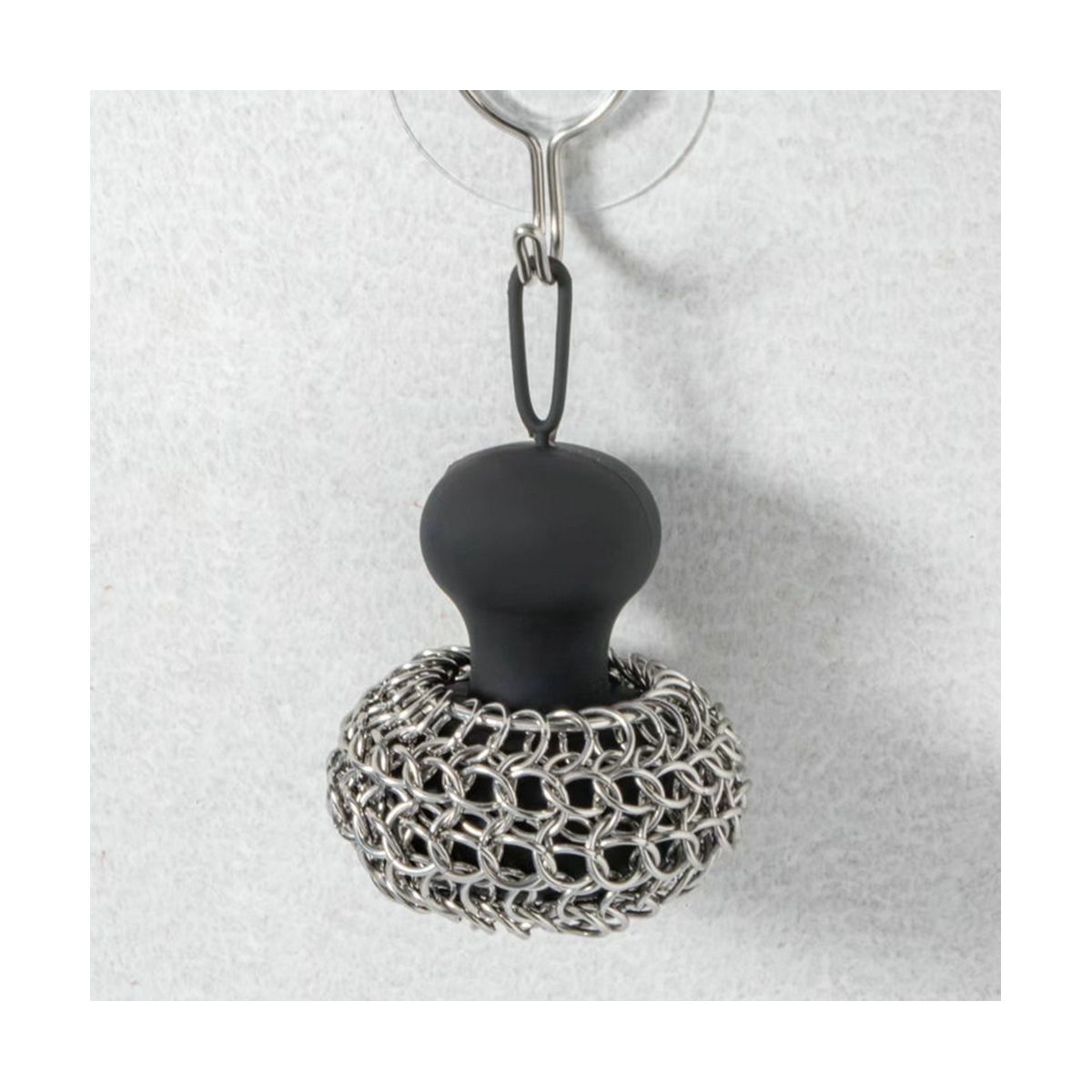 Cast Iron Chainmail Scrubber Cast Iron Skillet Cleaner for Fry Pan Cleaner Cast Iron Skillet Cleaner Chain Black
