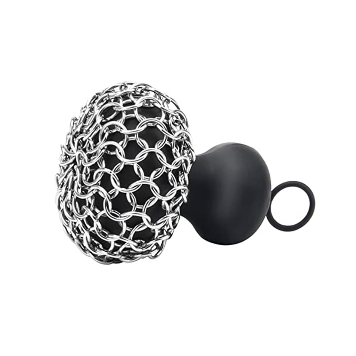 Cast Iron Chainmail Scrubber Cast Iron Skillet Cleaner for Fry Pan Cleaner Cast Iron Skillet Cleaner Chain Black