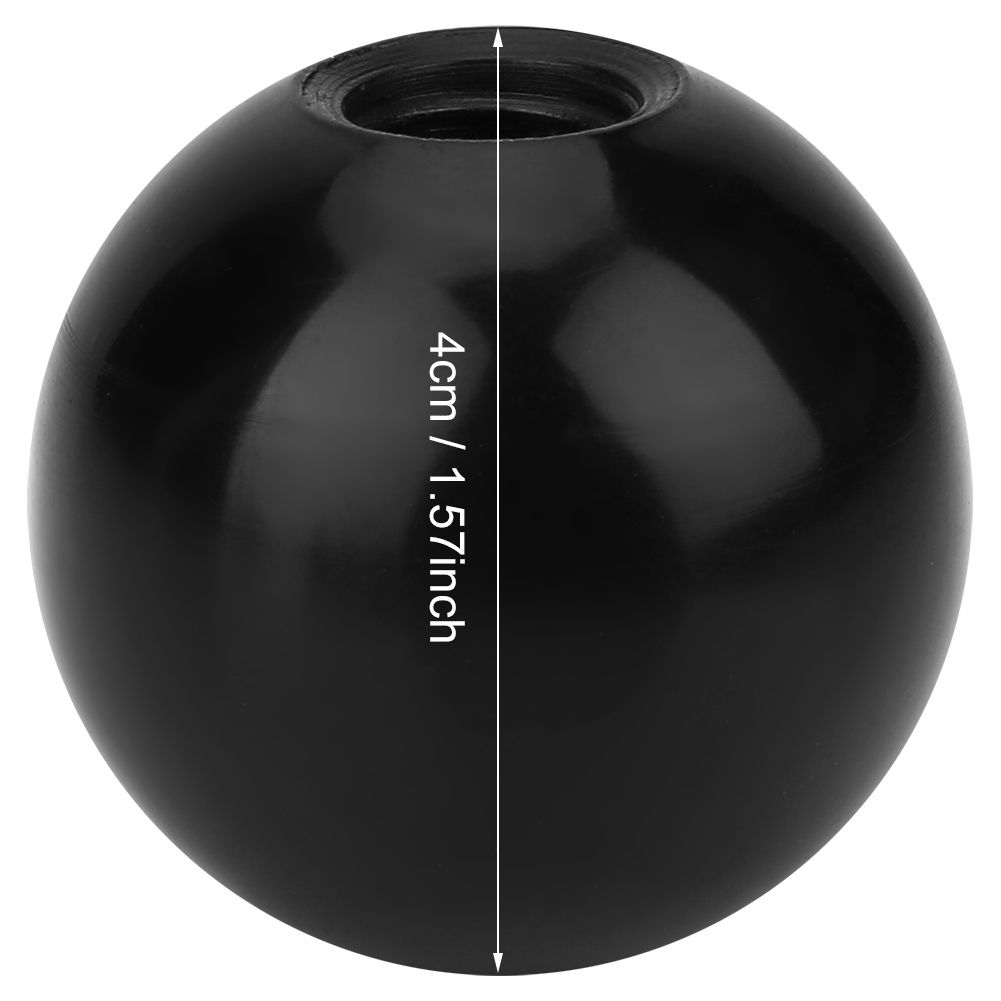 6Pcs Black M12 Threaded 40mm Diameter Round Handle Ball