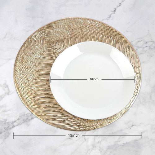 6pcs Placemats Set Round Table Mats Kitchen Washable Mats