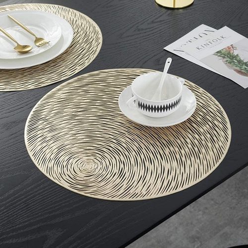 6pcs Placemats Set Round Table Mats Kitchen Washable Mats