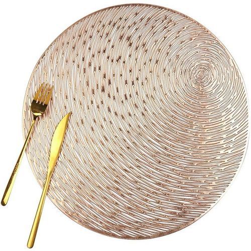 6pcs Placemats Set Round Table Mats Kitchen Washable Mats