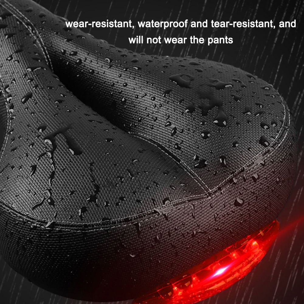 Bike Seat With Taillight Bicycle Saddle Dual Shock Absorbing