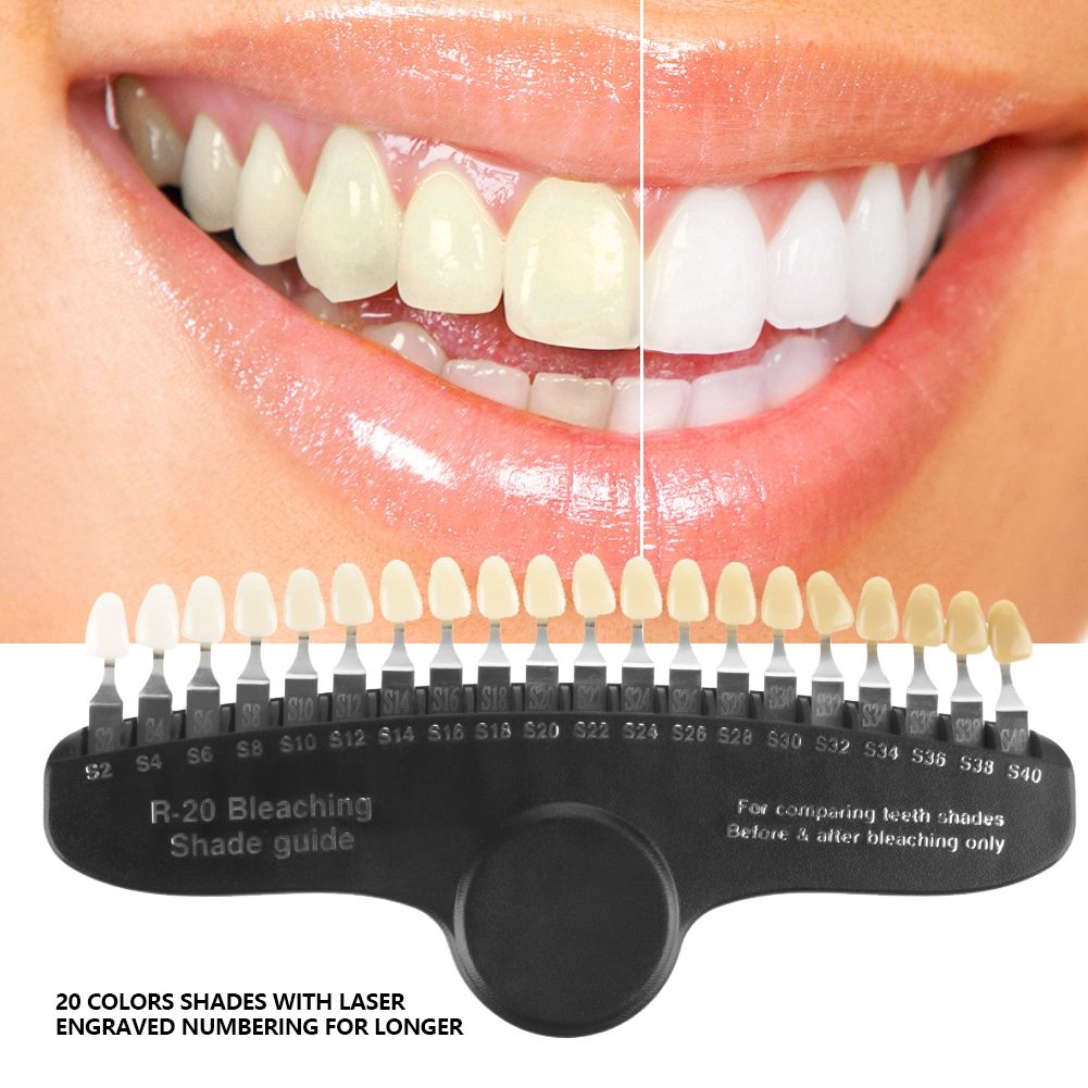 20 Colors Teeth Whitening Dental Shade Guide Bleaching