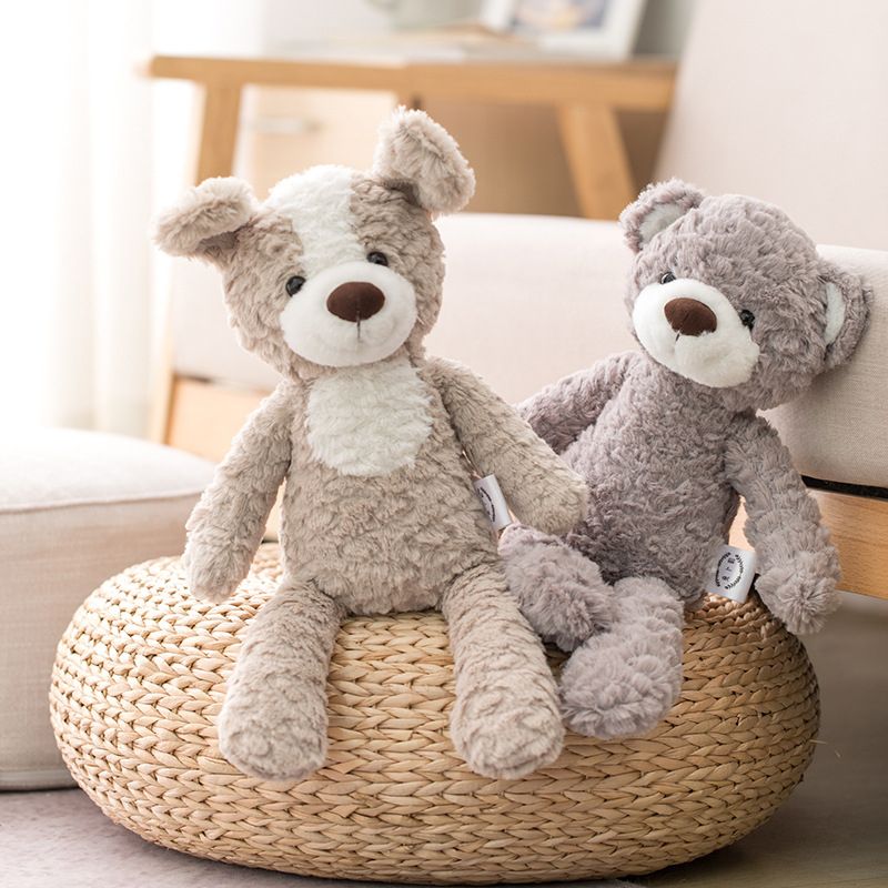 High Quality Soft Long Legs Bunny Teddy Bear Dog Elephant Unicorn Stuffed Cartoon Animals Baby Appease Toy Doll Toy For Children(#pink Bunny 37cm)