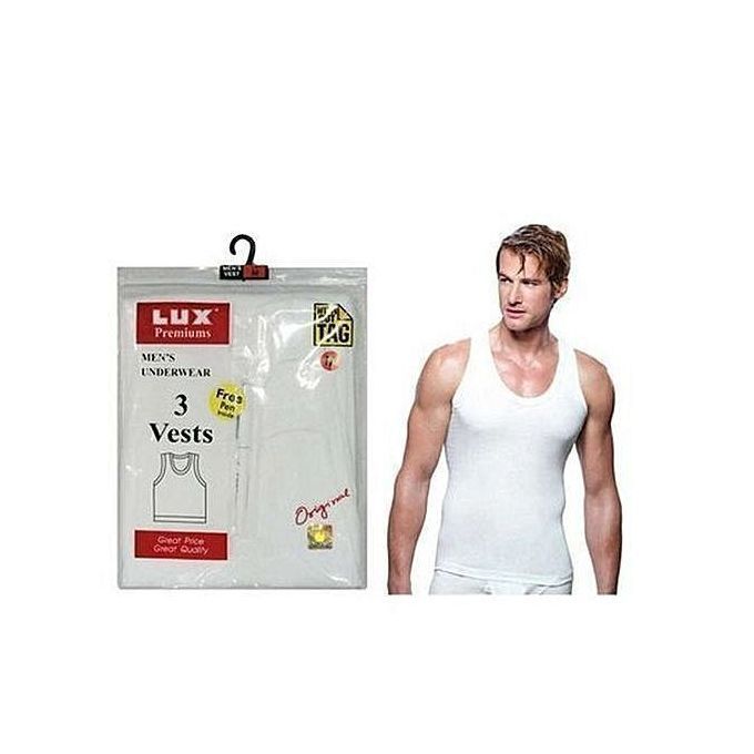 Lux Men's White Underwear 3 In 1