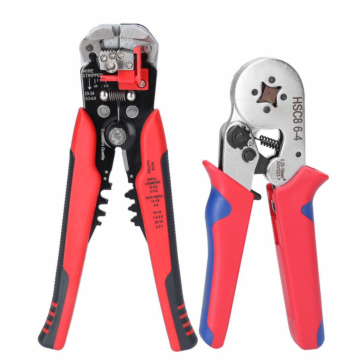 HSC8 6.4 0.25-10mm² AWG23-7 Crimping Pliers And YE-1R