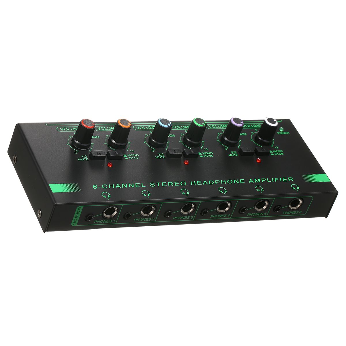 6-Channel Stereo Headphone Amplifier Compact 6 Channels Mini