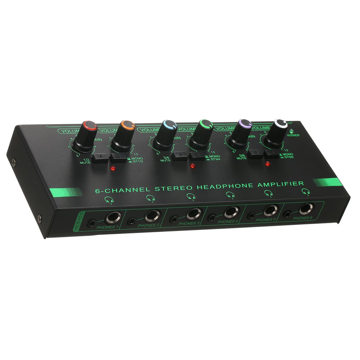 6-Channel Stereo Headphone Amplifier Compact 6 Channels Mini