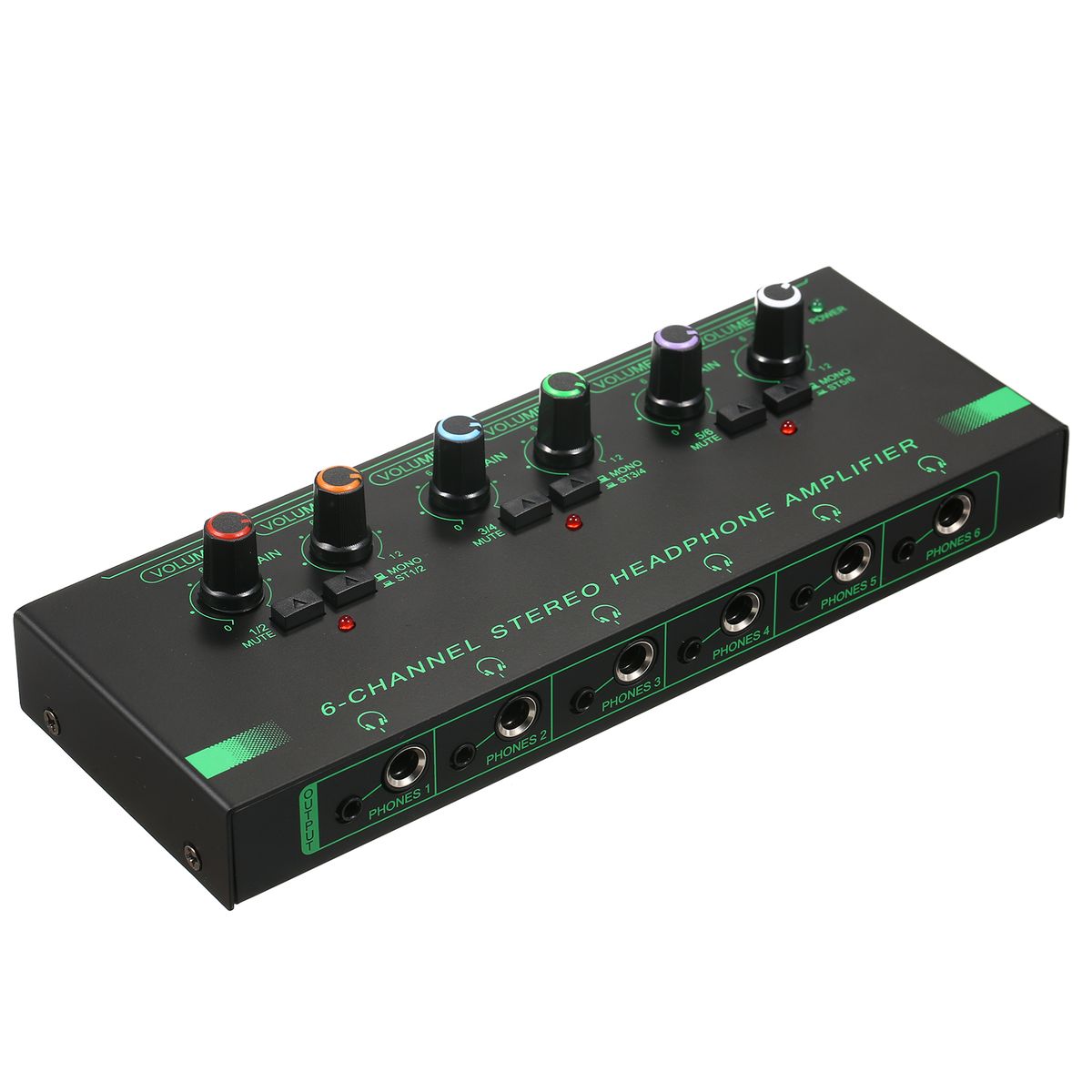6-Channel Stereo Headphone Amplifier Compact 6 Channels Mini
