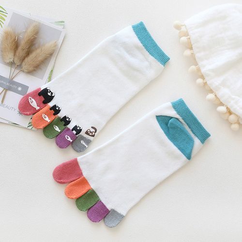 1 Pair Five Toe Socks Thin Cotton Socks Yoga Fitness Socks 2