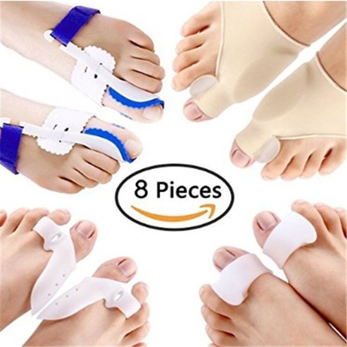 8 PCS Hallux Valgus Corrector Alignment Toe Separator Pain