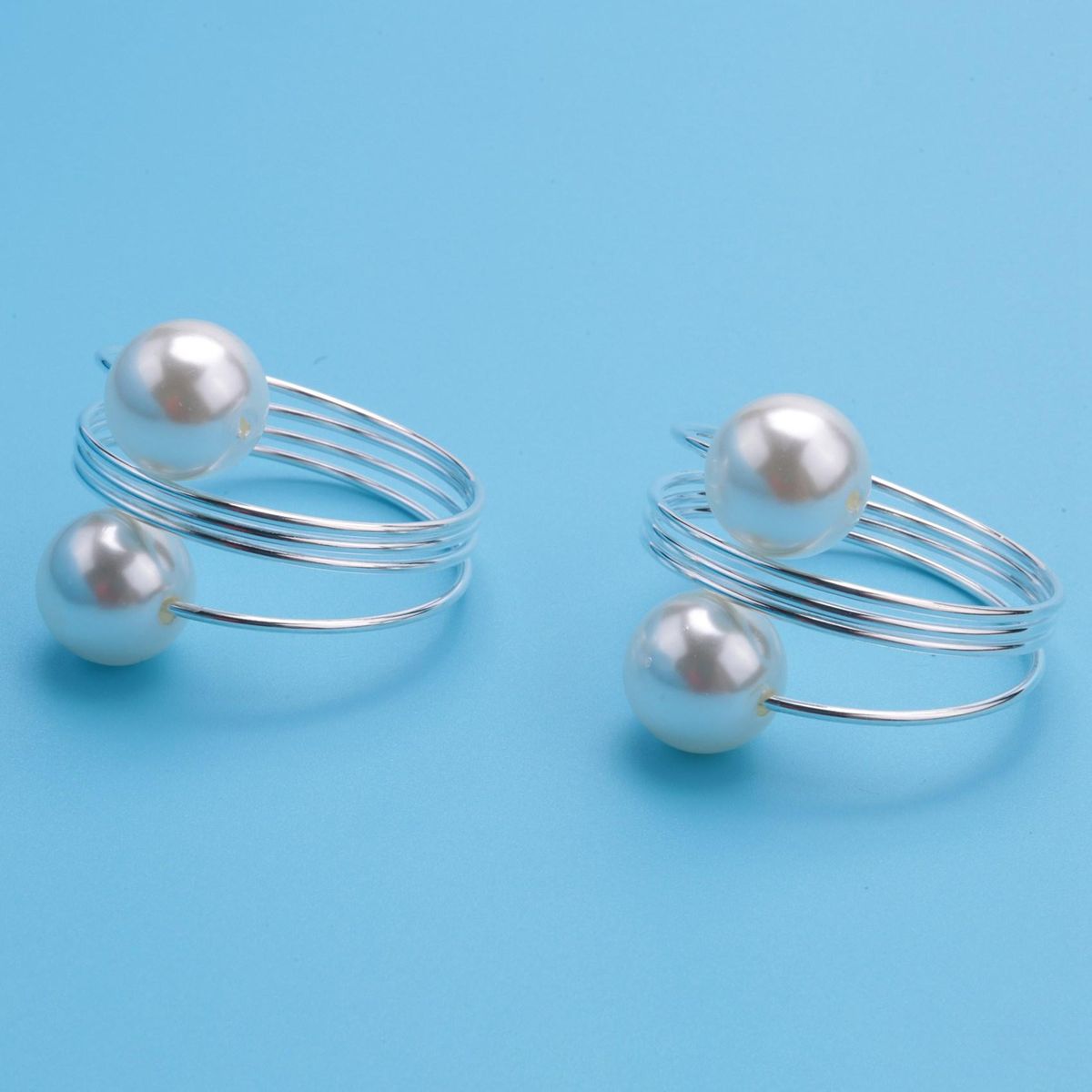 12 Pcs Pearl Napkin Buckle Hoop Napkin Rings Circle