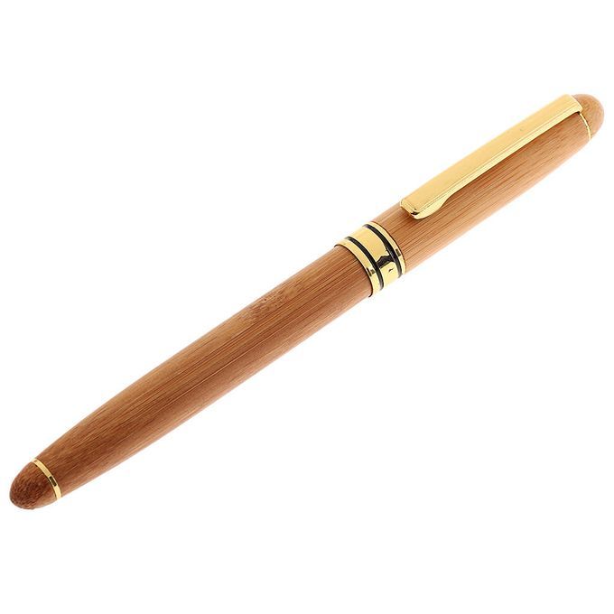 Bamboo Fountain Pen Ink Pen W Clip Reusable Refillable Writing