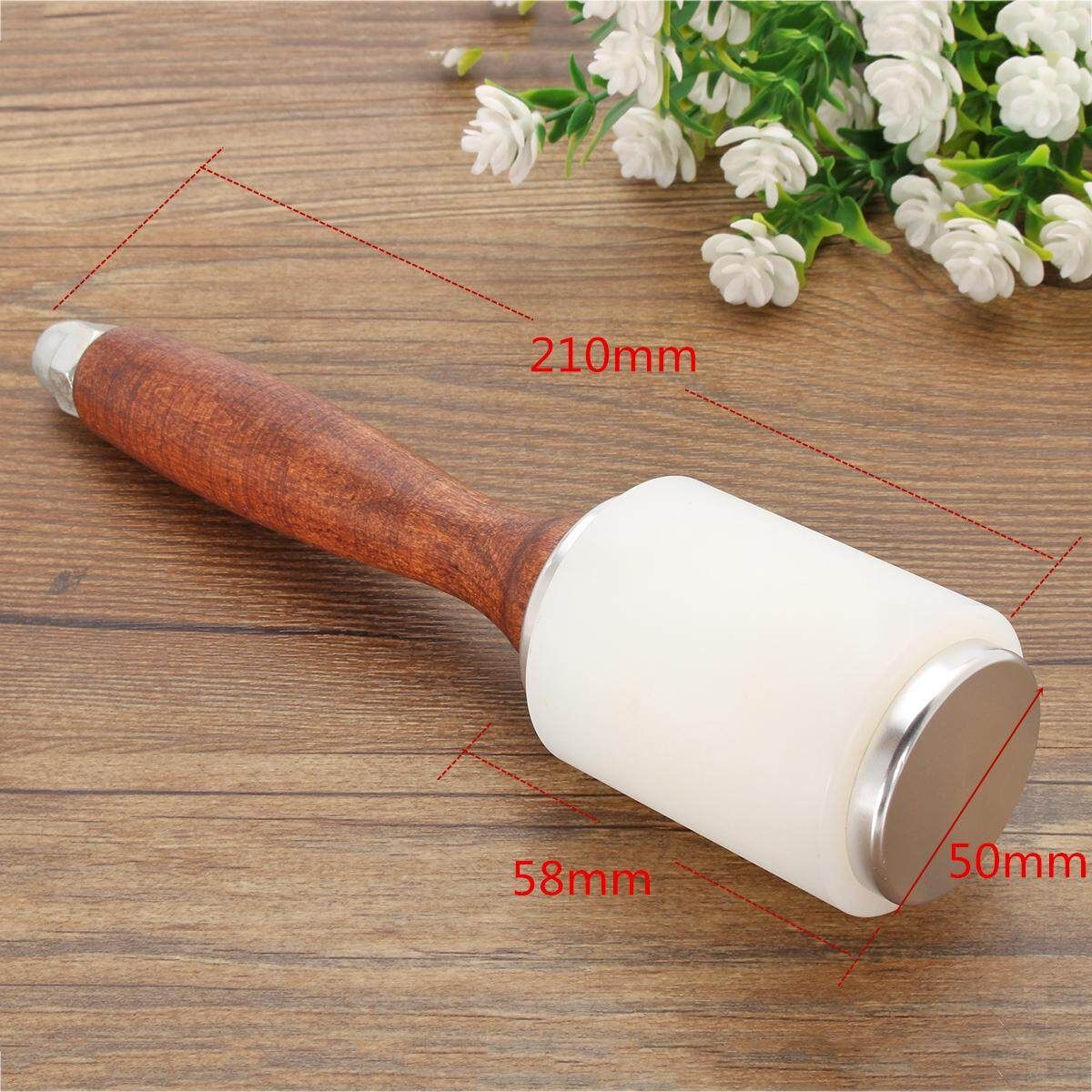 Wooden Handle Leather Nylon Carving Hammer Calico Carving Tool DIY Handle Craft Workshop Tool