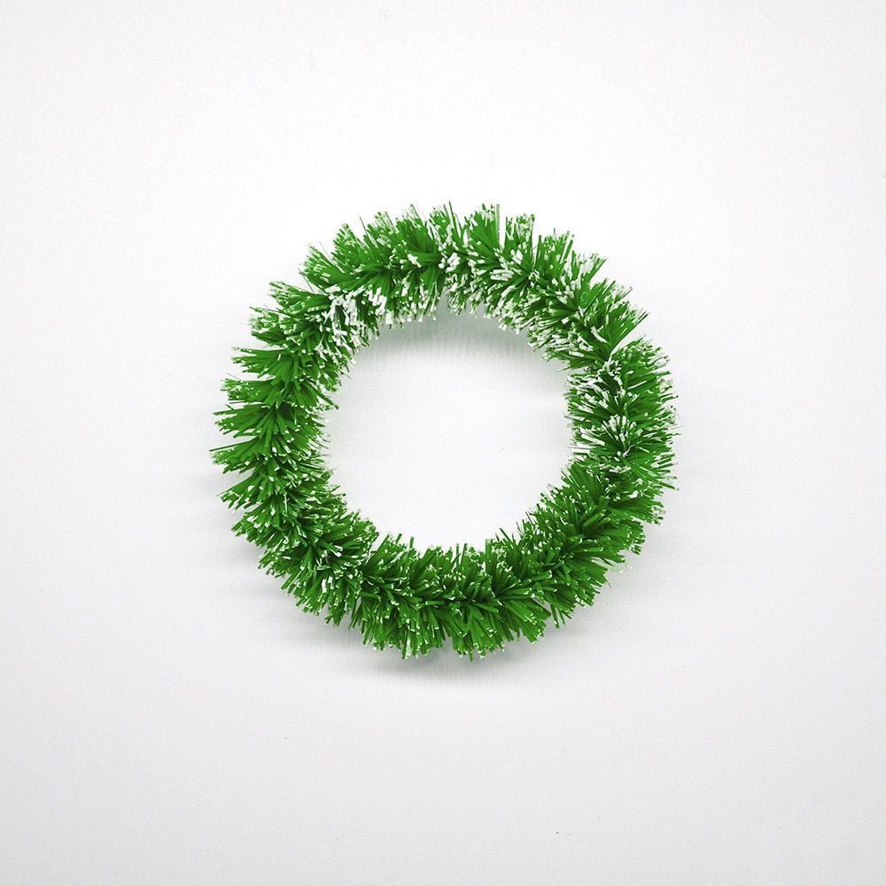 6 Mini Handmade Christmas Wreath Christmas Home Decorations Christmas Tree DIY Foral Wedding Artificial Wreath Pendant Jewelry Light Green