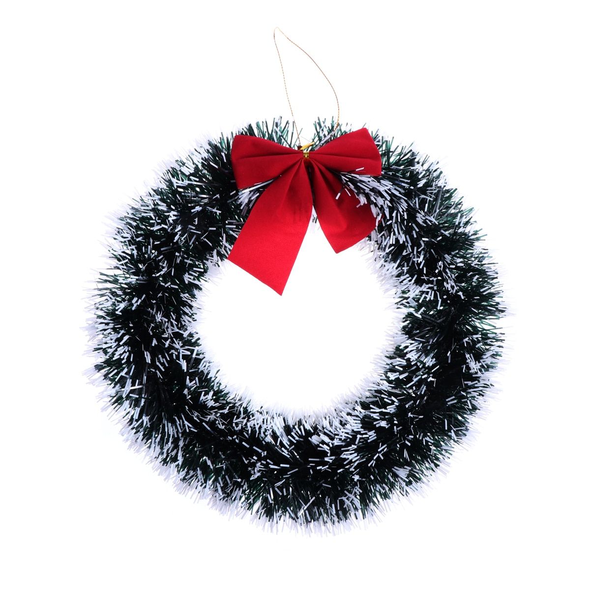 Christmas Bowknot Green Madder Wreath Hotel Store Window Layout Decoration Pendants (Brim) As Shown