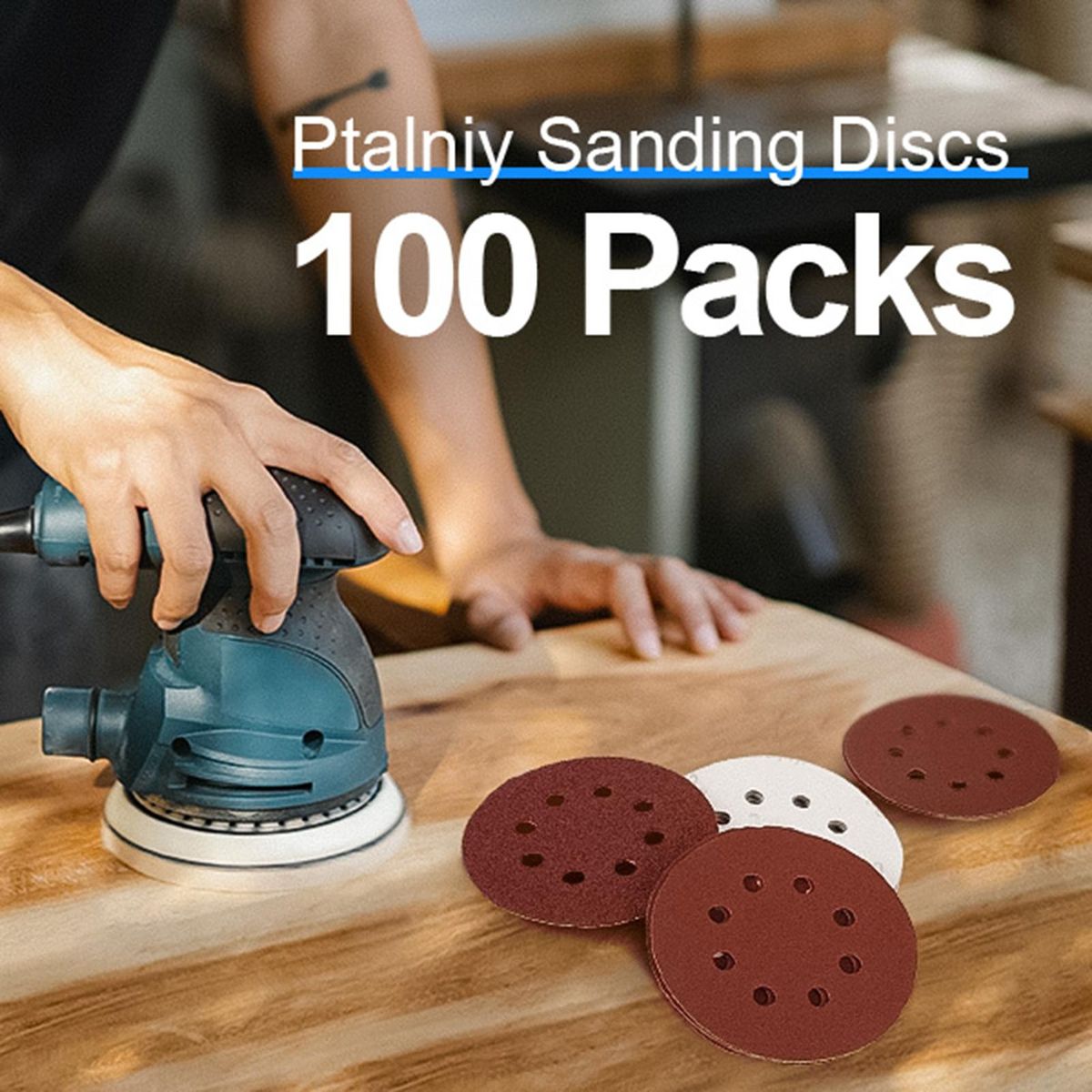 100Pcs Polishing Sandpapers 125mm 8 Holes Disc Sandpapers