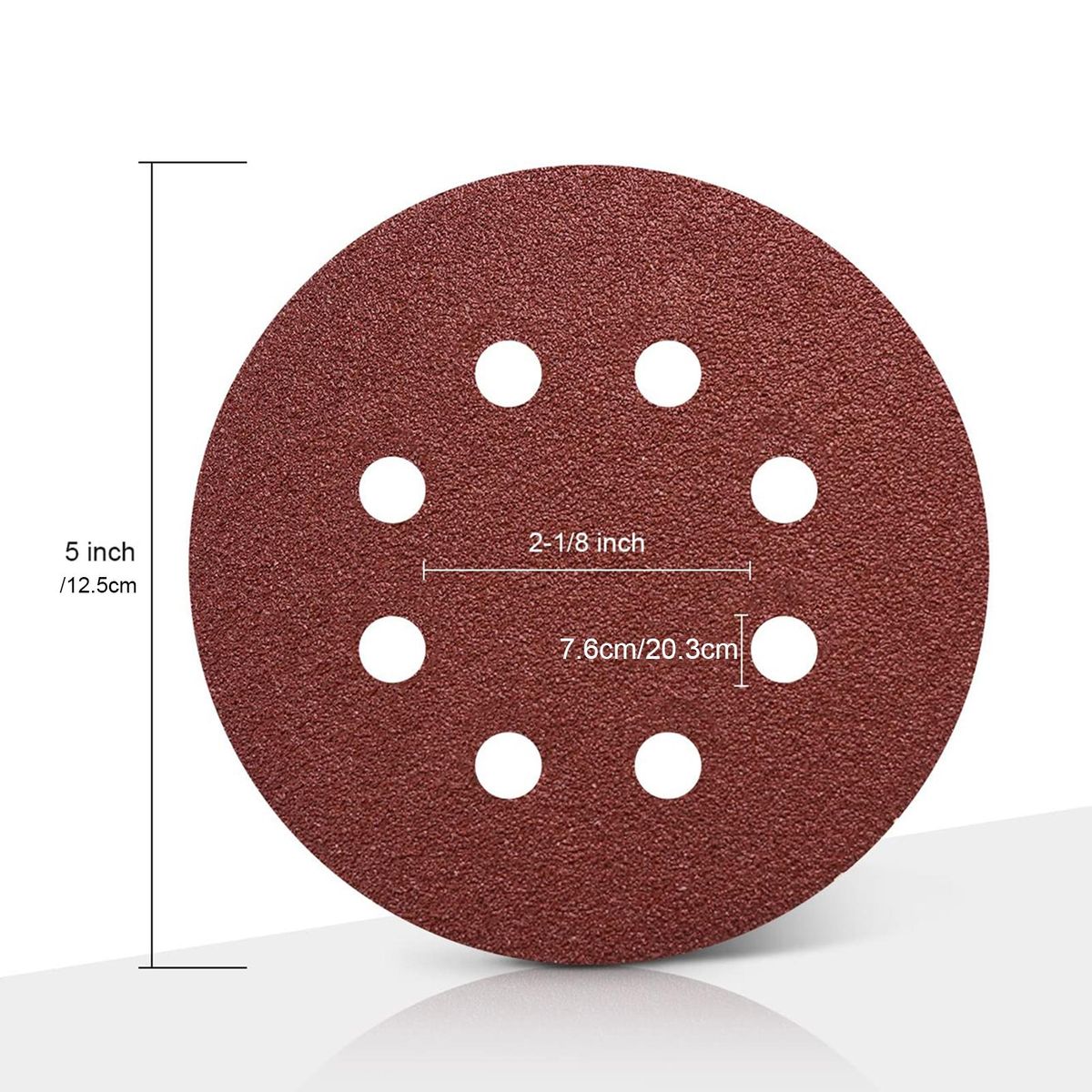 100Pcs Polishing Sandpapers 125mm 8 Holes Disc Sandpapers