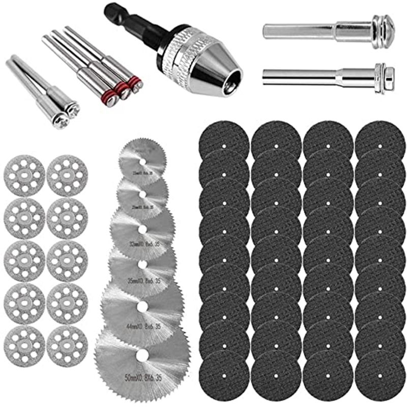 Rotary Cutting Wheels Tool Kit Mini Hss Saw Drill Chucks