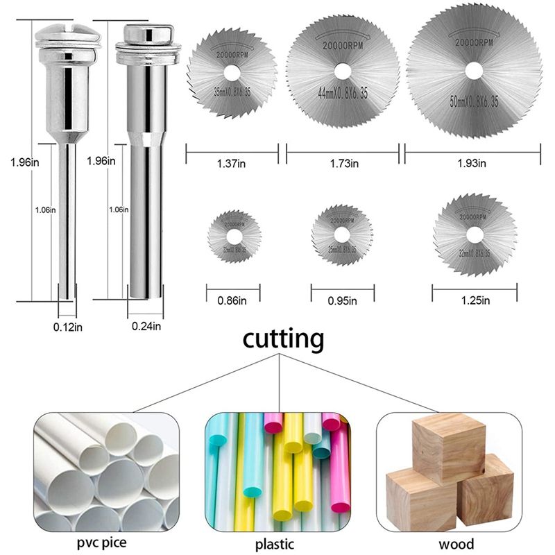 Rotary Cutting Wheels Tool Kit Mini Hss Saw Drill Chucks