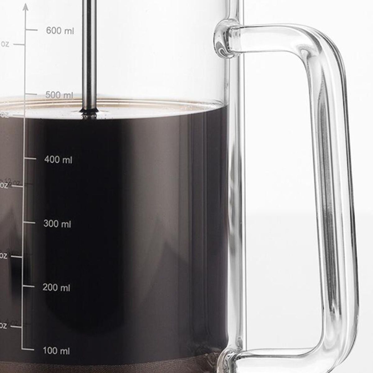 20oz Double Walled French Coffee Maker Heat Resistant Borosilicate Glass Coffee Pot with High-Density Stainless Steel Filter