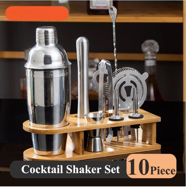 10PCS Shaker Cocktail Set Drinks Bar Accessories Mojito