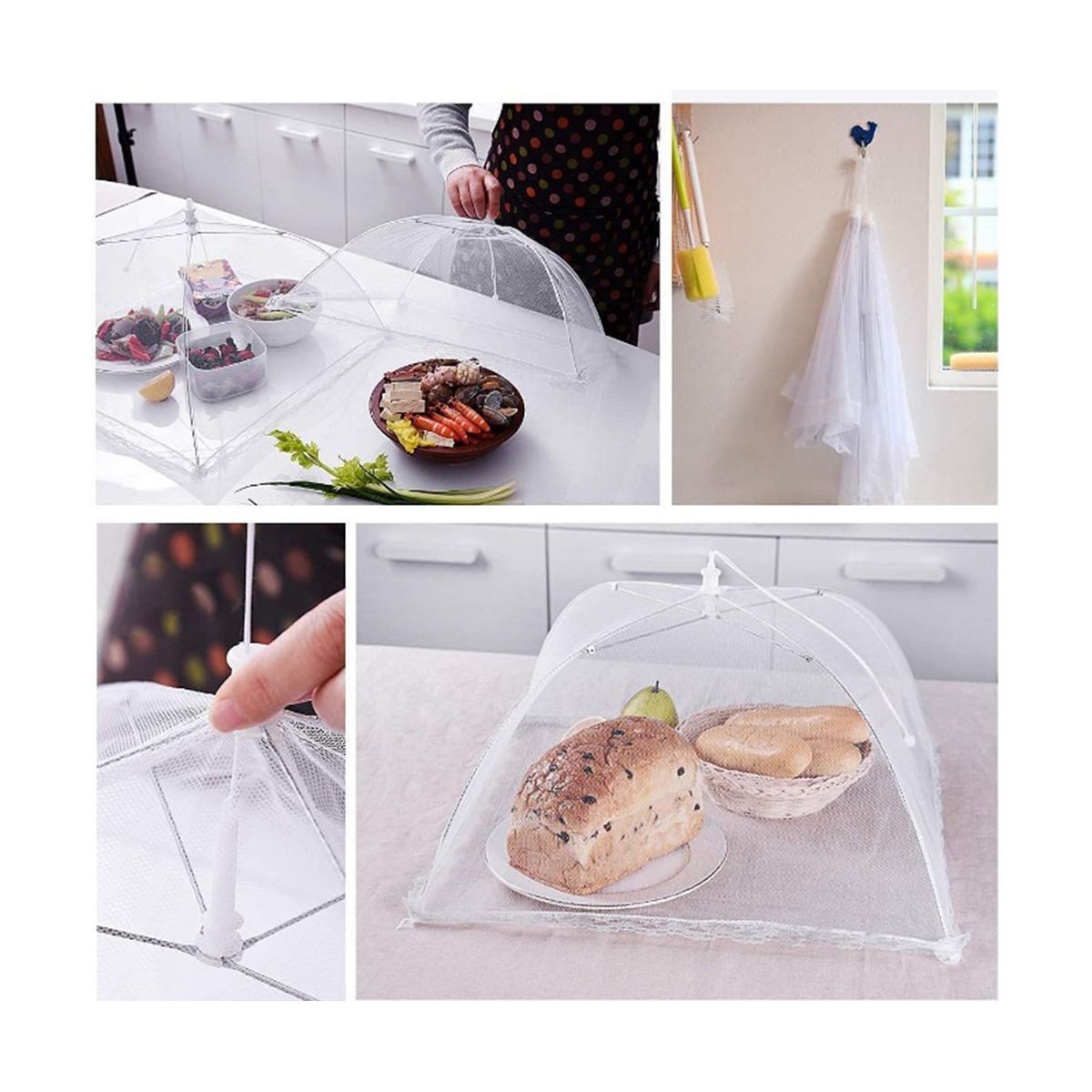 8Pcs 17 inch Pop-Up Outside Picnic Mesh Food