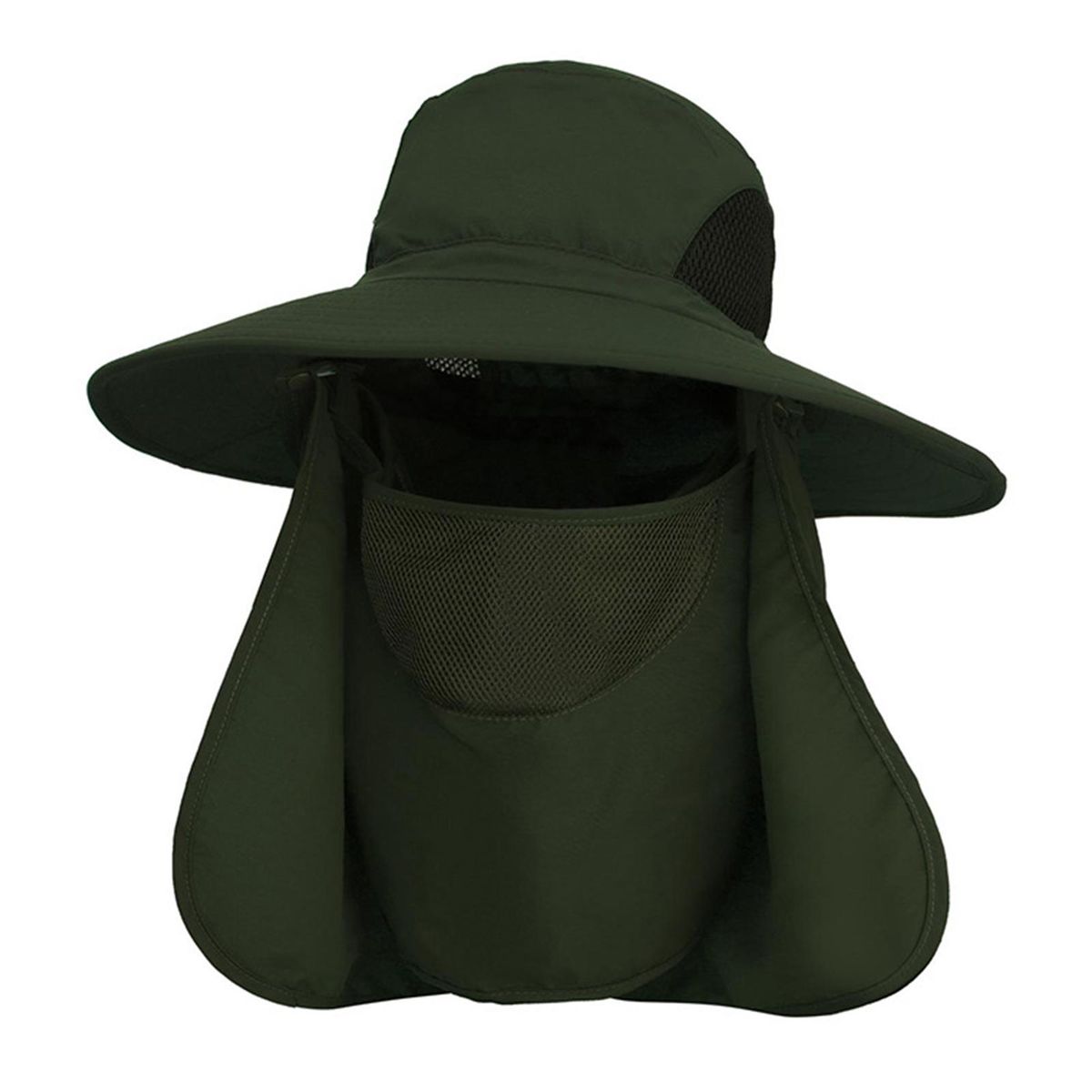 Outdoor UV Protection Sun Hat Fishing Hat with Face Cover and Neck Flap for Men and Women Hiking Climbing Gardening