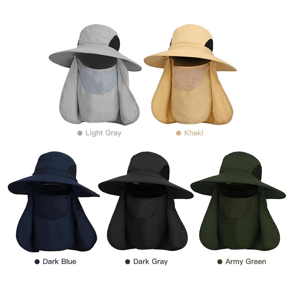 Outdoor UV Protection Sun Hat Fishing Hat with Face Cover and Neck Flap for Men and Women Hiking Climbing Gardening