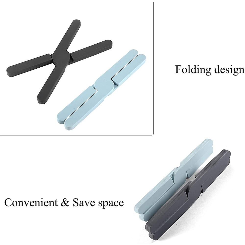 4 Pieces Trivet Foldable for Hot Pans, Silicone Coasters,