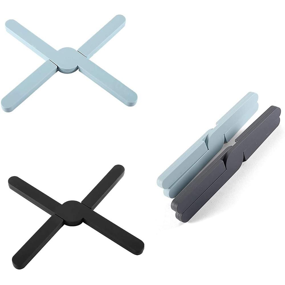 4 Pieces Trivet Foldable for Hot Pans, Silicone Coasters,