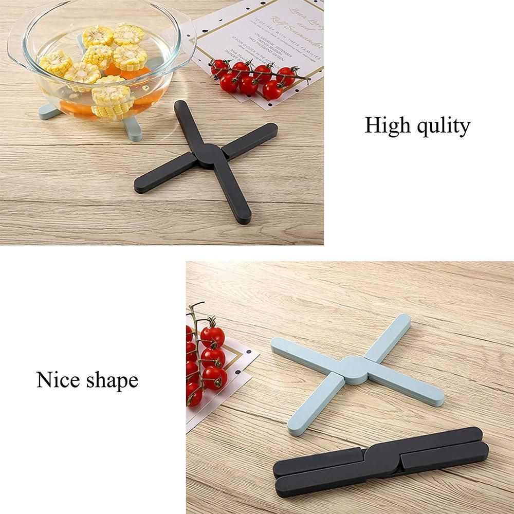 4 Pieces Trivet Foldable for Hot Pans, Silicone Coasters,