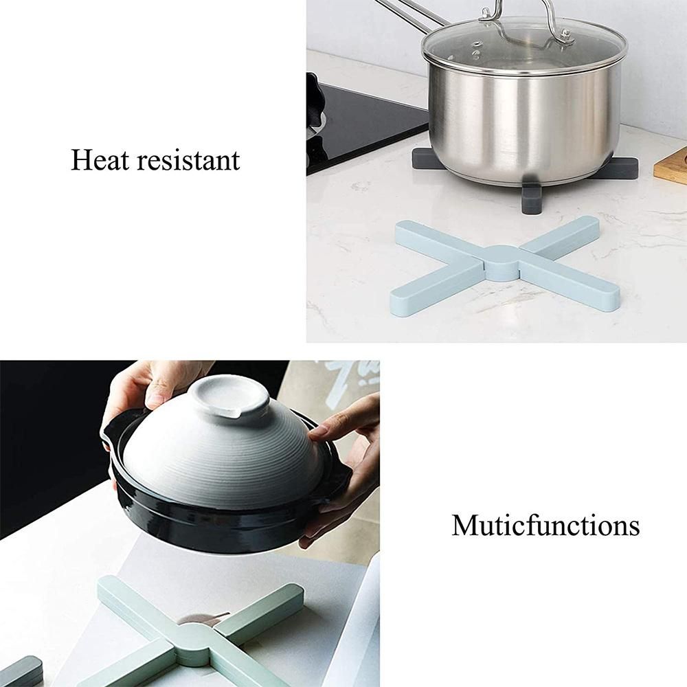 4 Pieces Trivet Foldable for Hot Pans, Silicone Coasters,