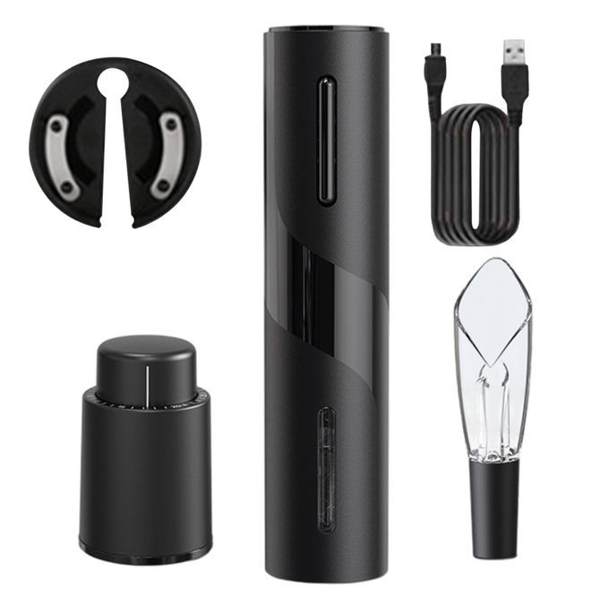 Electric Red Wine Opener Set USB Rechargeable Corkscrew Remover 5PCS