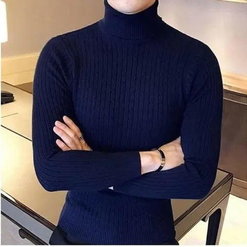 Turtle Neck - Navy Blue