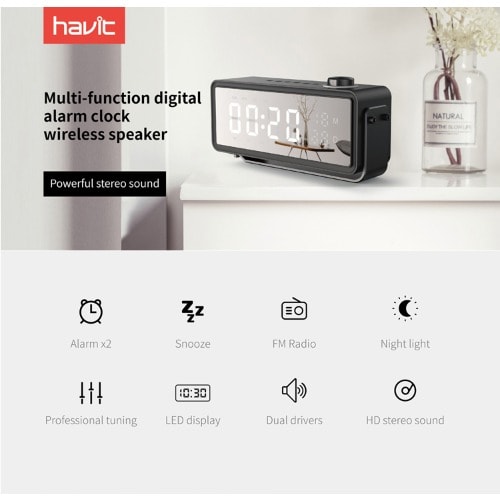 Sk814bt Multi-function Digital Alarm Clock Wireless Speaker