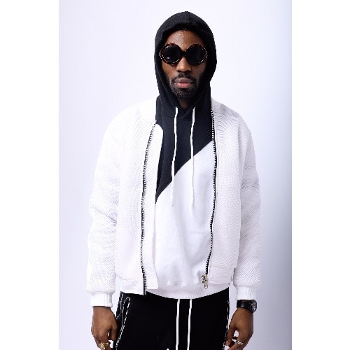 WHITE SPACER BOMBER JACKET