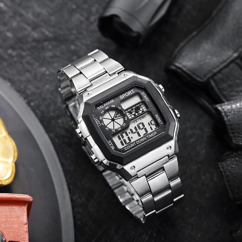 Digital Sport Wristwatch- Silver