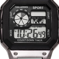 Digital Sport Wristwatch- Silver