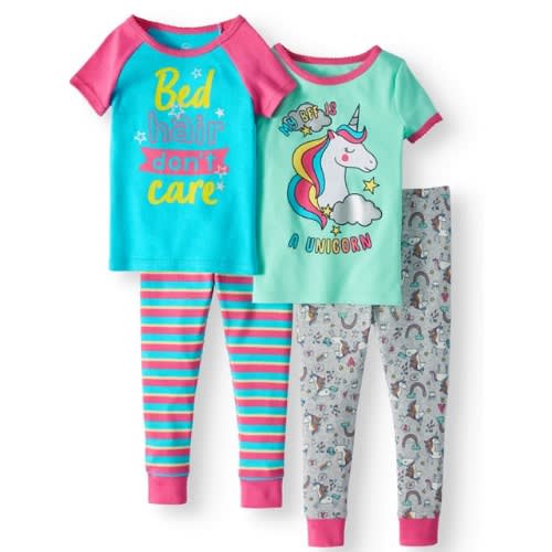 Toddler Girl Fitted Cotton Sleeping Pyjamas Set -unicorn