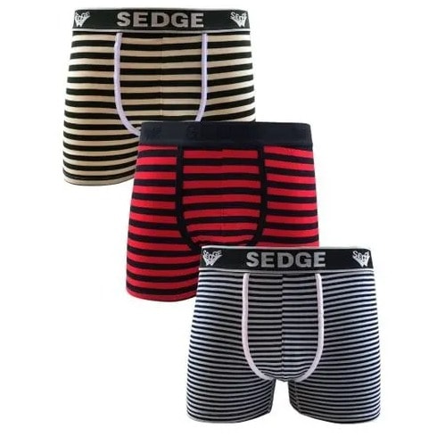 Men's Tight Underwear Boxers - Red & Black - 3 in 1