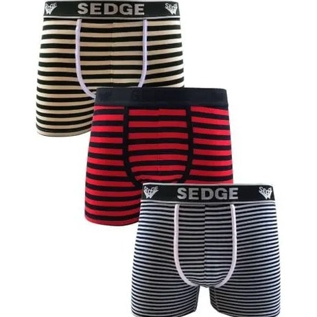 Men's Tight Underwear Boxers - Red & Black - 3 in 1