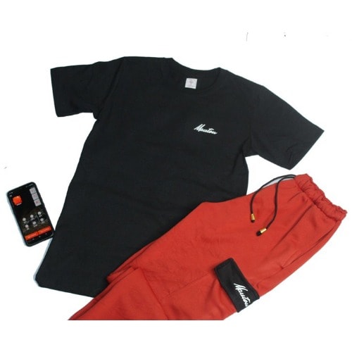 Men's Proviso Tshirt And Orange Cargo Pant Joggers