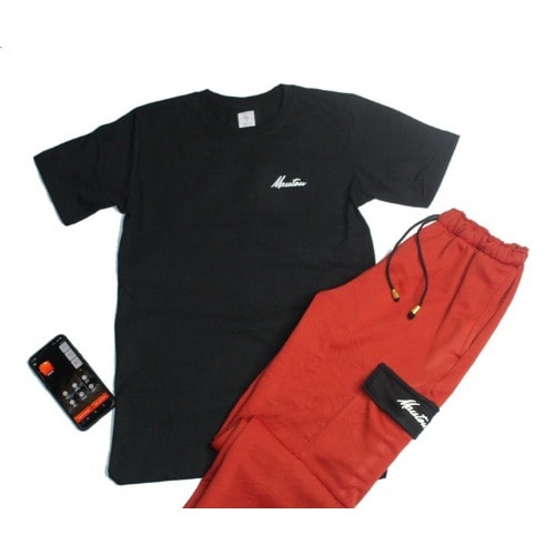 Men's Proviso Tshirt And Orange Cargo Pant Joggers