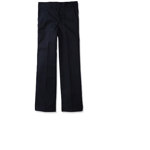 Classic Flat Front Trousers - Navy Blue