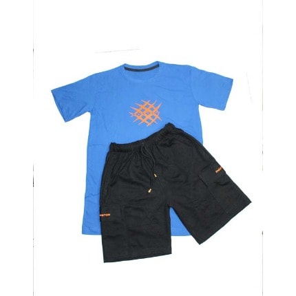 Unisex Royal Blue Beast Tshirt And Black Cargo Short